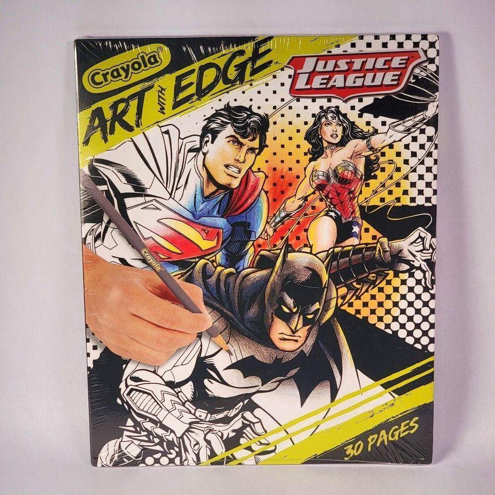 NEW Crayola Art with Edge Justice League 30 page Coloring Book SAME DAY SHIPPING